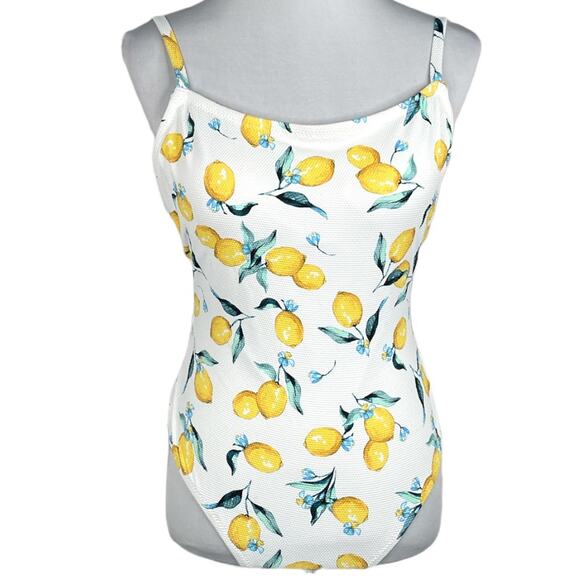 Jessica Simpson Lemons One Piece Swimsuit White Yellow Size Large - Picture 10 of 10